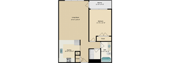 1 bed 1 bath B at Lafayette Apartments, California, 90019