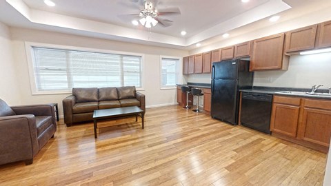 Apt #303 Living space and kitchen