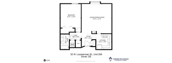Loockerman Square Apartments - Floor Plan apt 206 - 1 bedroom / 1 bath