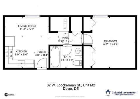 a floor plan of a bedroom apartment with a bathroom and a living room
