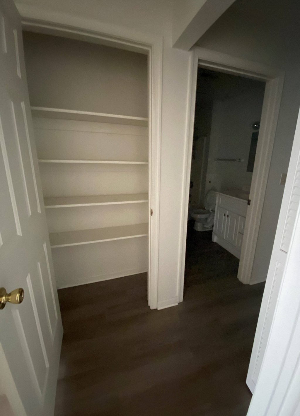 Courtside Apartments - 55+ Community - Hallway Closet / Wood-grain vinyl plank flooring