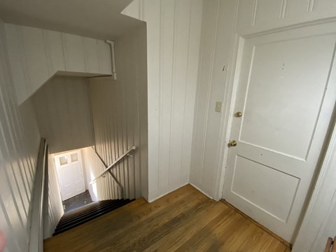 a look down the stairs from the top of the stairs