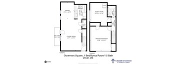 Governors Square Apartments - Floor Plan for 2-level units - 1 bedroom / 1-1/2 baths/ large balcony