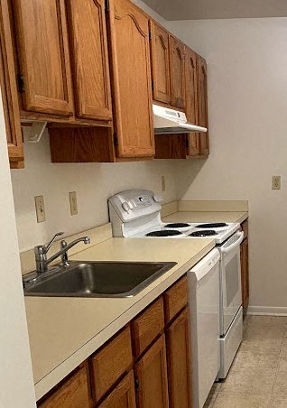 Loockerman Square Apartments - Kitchen / Electric Range / Range Hood / Dishwasher / Wood-grain Cabinets/