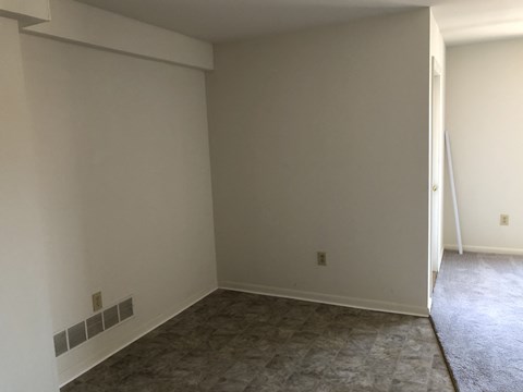 the living room and dining room before the remodel