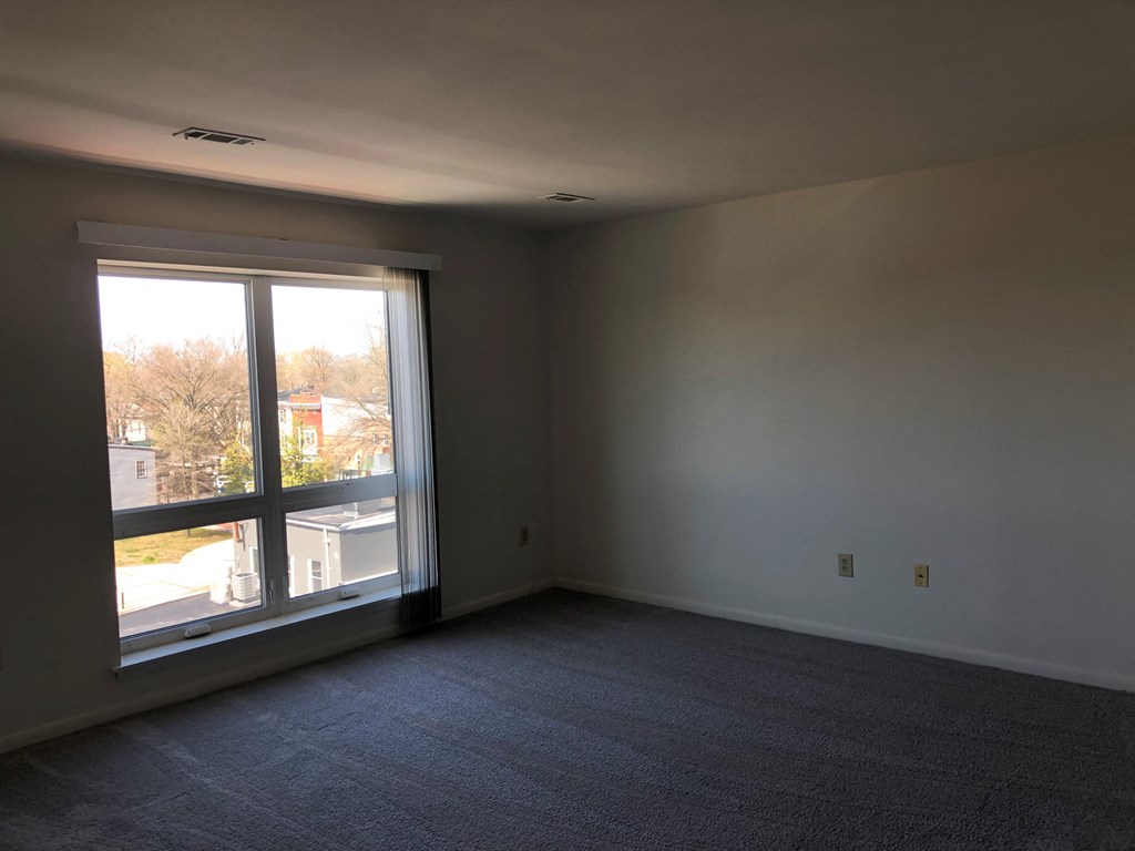 Loockerman Square Apartments - Living room / Wall-to-wall carpet.