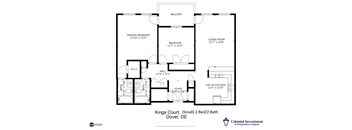 Kings Court Apartments - Floor Plan for 2-Bedrooms / 2 full Baths / Balcony
