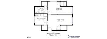 a floor plan of a house with a bedroom and a living room