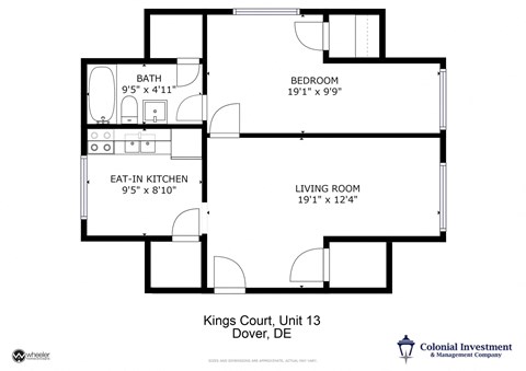 a floor plan of a house with a bedroom and a living room