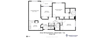 a floor plan of a house with bedrooms and baths