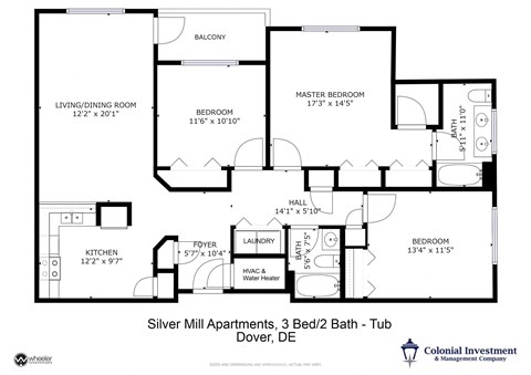 a floor plan of a house with bedrooms and baths