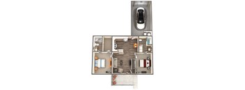 Shawnee Lakes Apartments two bedroom floor plan