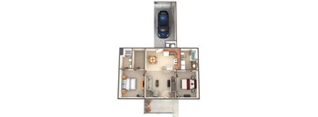 Shawnee Lakes Apartments two bedroom floor plan