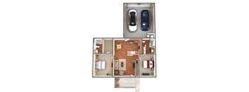 Shawnee Lakes Apartments two bedroom floor plan