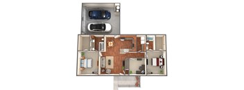 Shawnee Lakes Apartments three bedroom floor plan