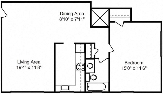 1 Bed 1 Bath