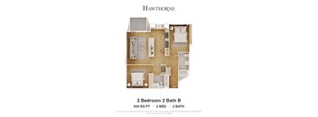 2 Bedroom 2 Bath B