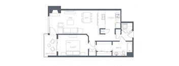 a floor plan of a bedroom apartment