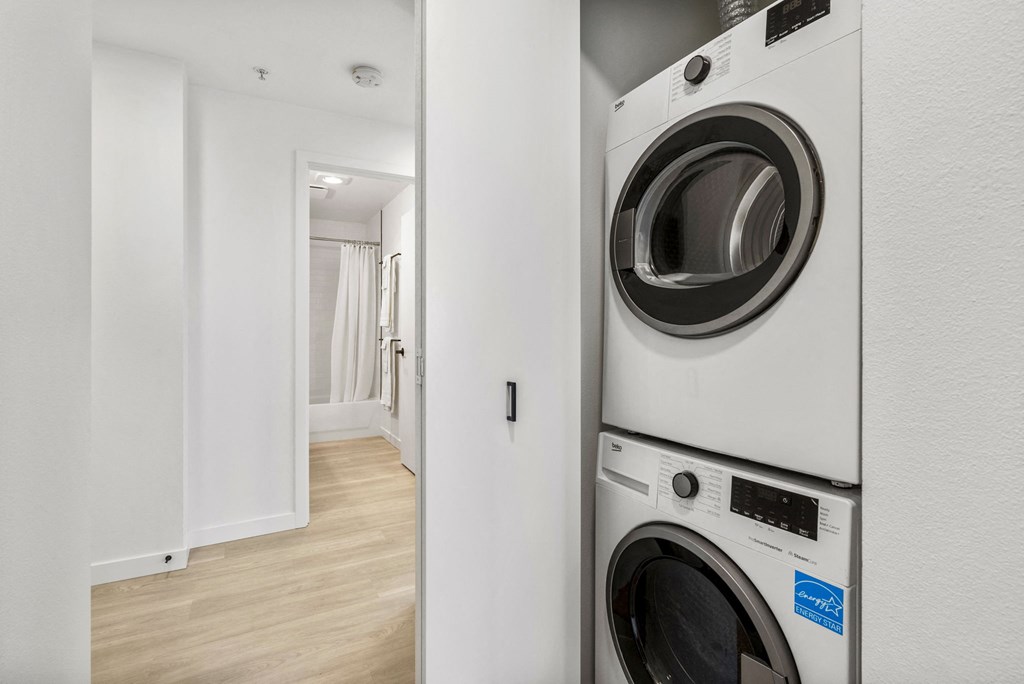 a washer and dryer in a laundry room