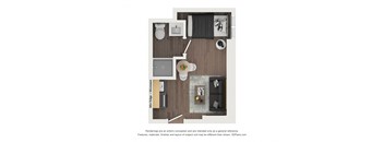 this is a 3d floor plan of a 2100 sq ft apartment