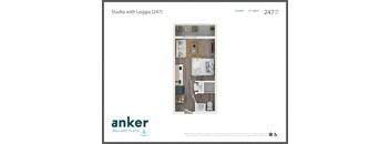 a floor plan of a studio with a 1 bedroom