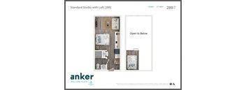 a floor plan of a standard studio with loft