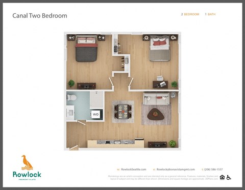 the floor plan of roomook condo two bedroom