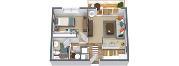 a floor plan of a one bedroom apartment