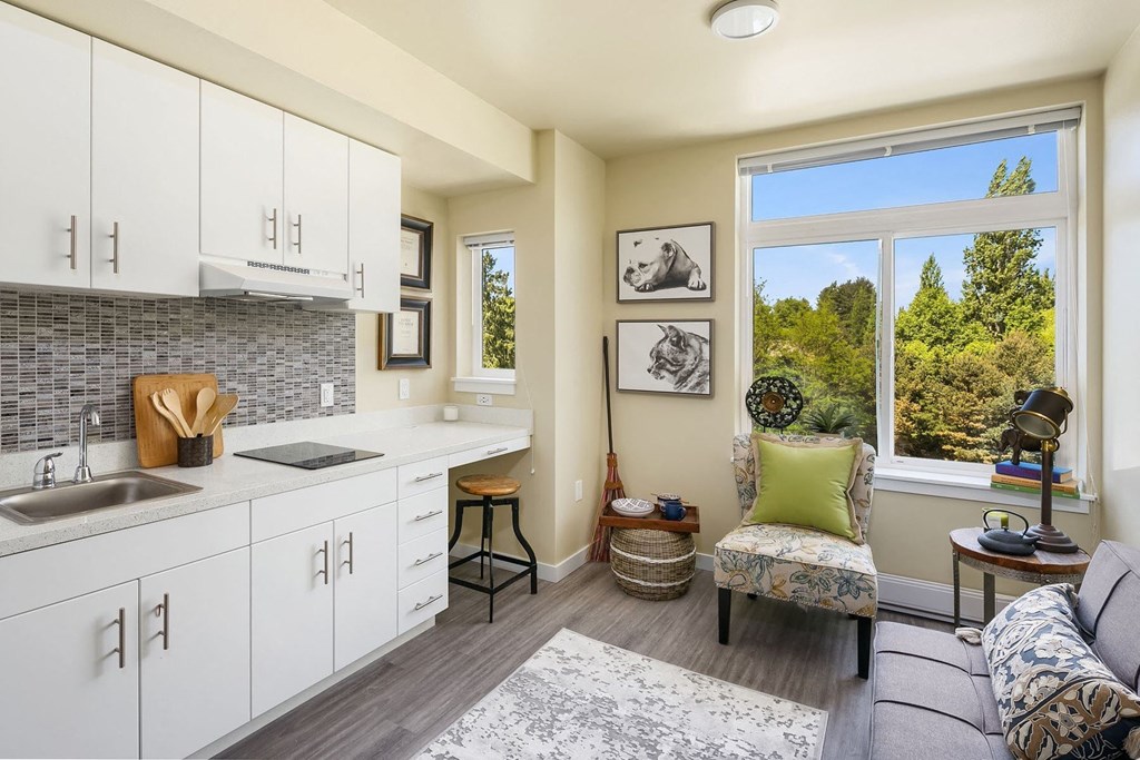 kitchen and built in desk