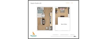 a floor plan of a studio apt with a bedroom and a living room