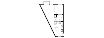 A black and white image of a floor plan of a house.