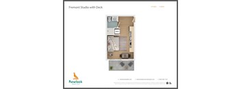 a floor plan of a studio studio with deck
