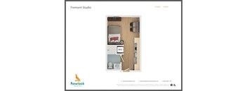 a floor plan of a room in a studio apartment