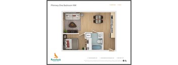 the floor plan of rhymespace one bedroom nw