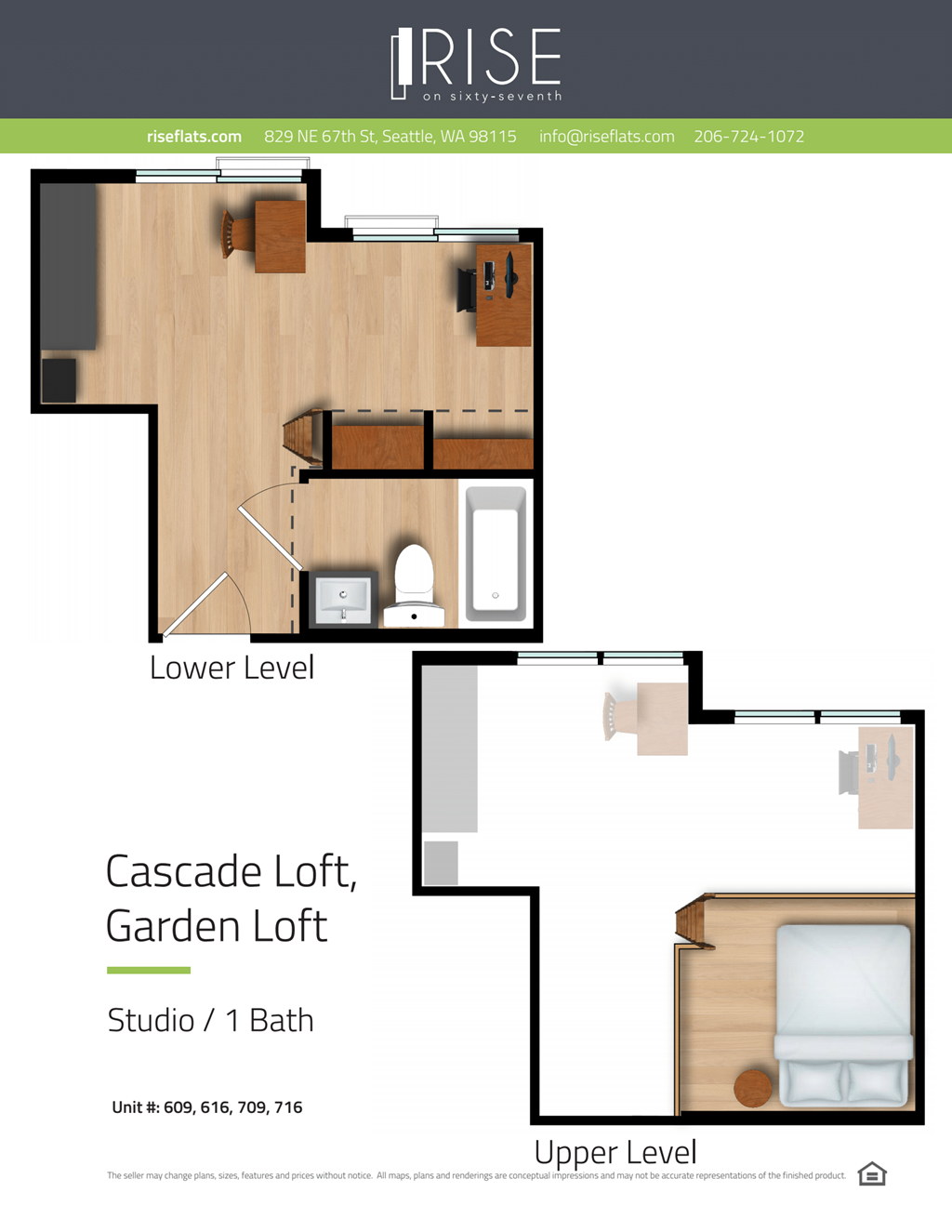 the floor plan of cascade loft garden loft