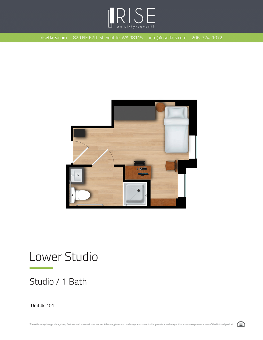 bedroom floor plan  studio  1 bath  the lower studio
