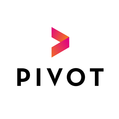 A graphic with a pink and orange arrow pointing to the right and the word "PIVOT" below it.