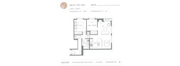 a floor plan of a unit with a bedroom and a living room