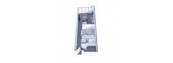 A top down view of a modern house interior.