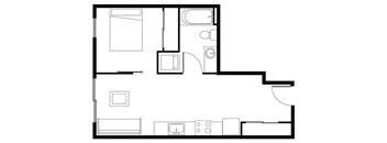 A black and white image of a floor plan for a house.