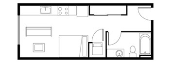 A black and white drawing of a floor plan of a house.