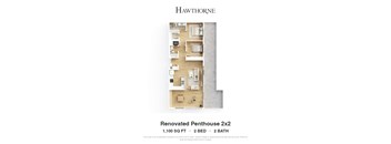 Renovated Penthouse 2x2