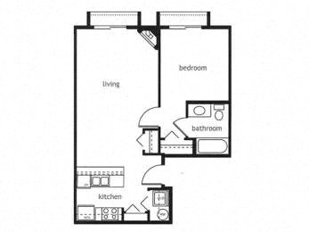 figured floor plan of a 1234 sq fts apartment