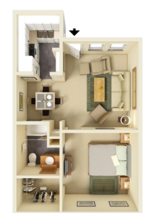 1 Bedroom 1 Bath