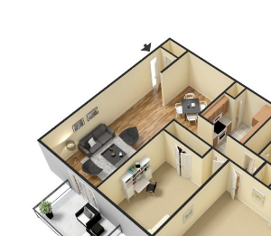 2 Bedroom 1 Bath