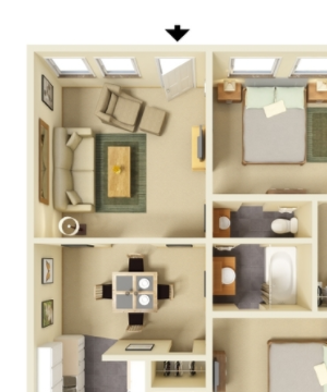 2 Bedroom 1 Bath