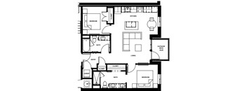Suite H 2 bedroom 2 bathroom