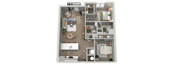 a 3d drawing of a floor plan of a house