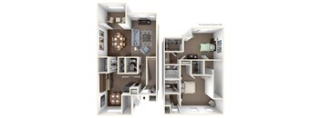 2X2C Floor Plan at Seven Pines, Alpharetta, GA