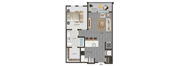 a floor plan of a house with bedrooms and a living room